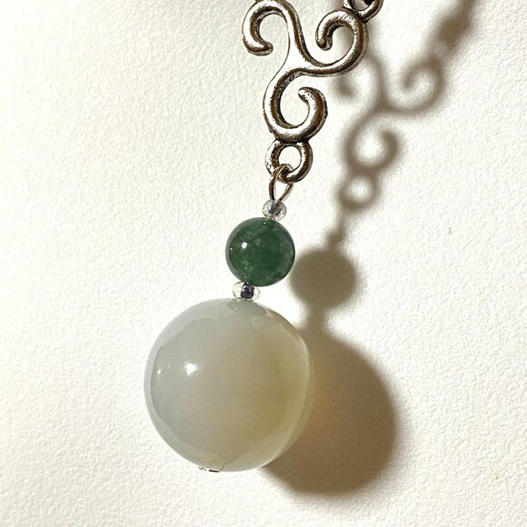 2/$20, Genuine Blue Green Chalcedony, Natural Gemstone Adjustable Cord Necklace - Picture 1 of 11